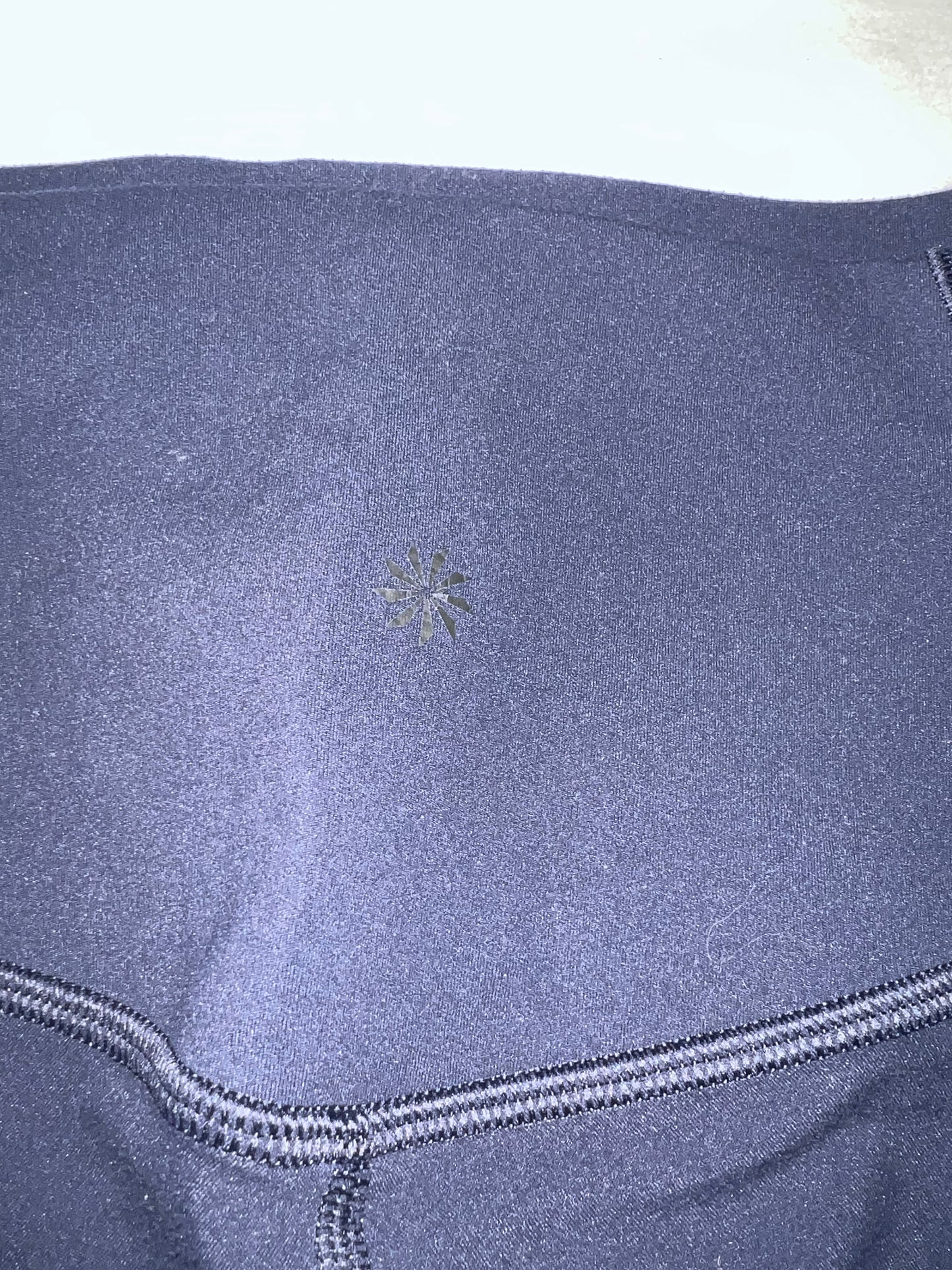 Athleta Salutation Stash Pocket 7/8 Leggings Size Small | Navy Blue High Rise Yoga Tight